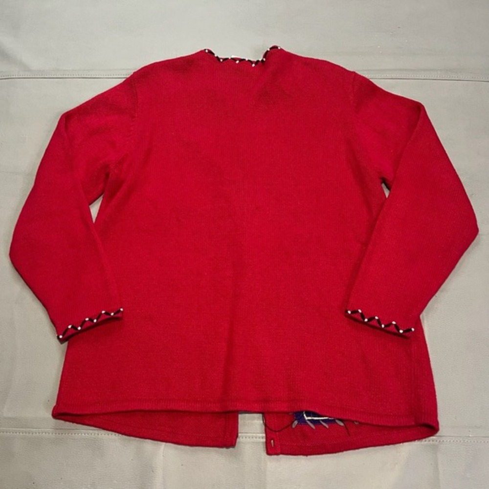 VTG Cherokee Women Red Christmas Xmas Office Party Ugly Sweater Snowman-XL-4333 - Picture 8 of 9